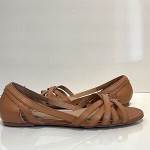 Torrid Faux‎ Leather Open Toe Slip On Flats Shoes Size 8W